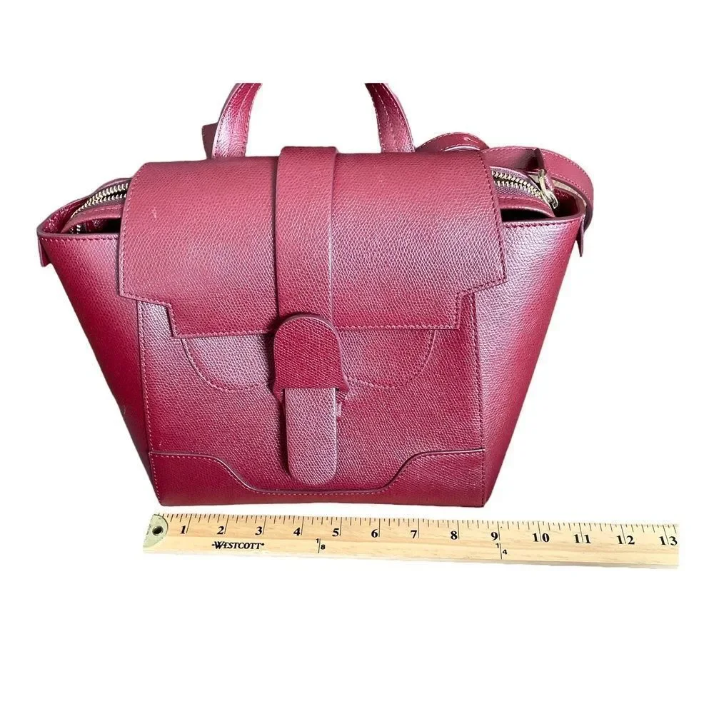 Senreve Mini Maestra Bag Chianti Leather Tote Backpack Crossbody Satchel Red